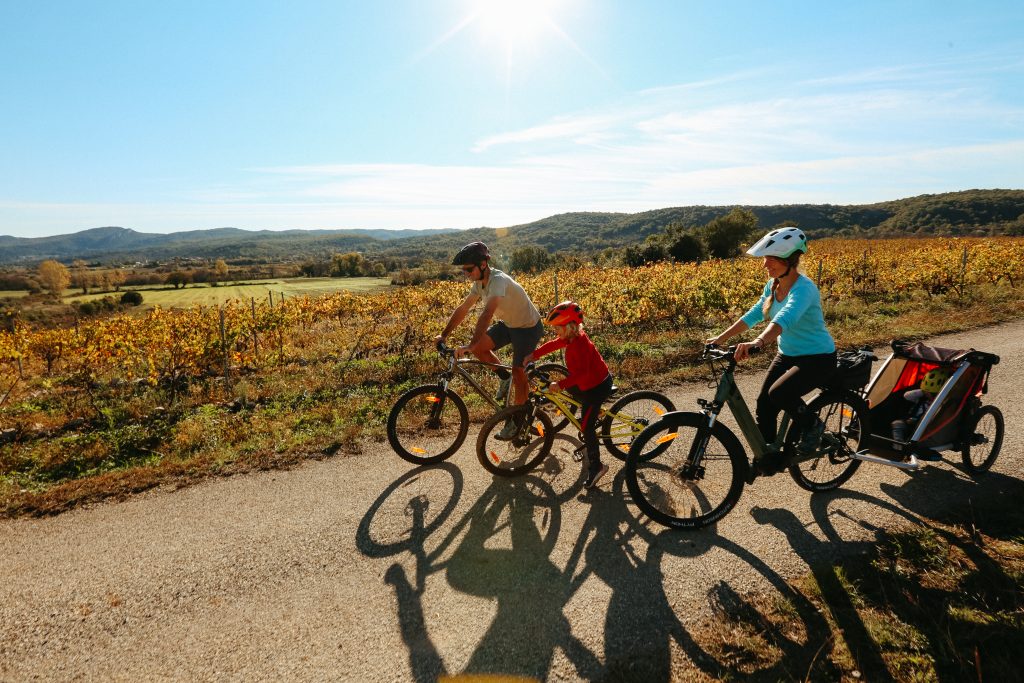 Vélo en famille automne vignes