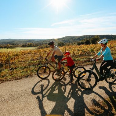 Vélo en famille automne vignes