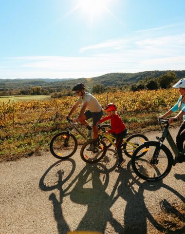 Vélo en famille automne vignes