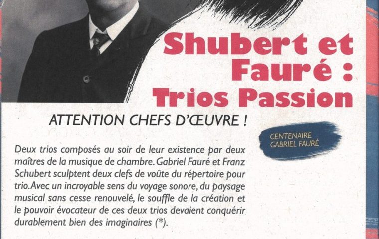 Concert Shubert et Fauré: Trios Passion